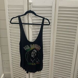 Bob Marley, black tank top. Oversized, cotton.